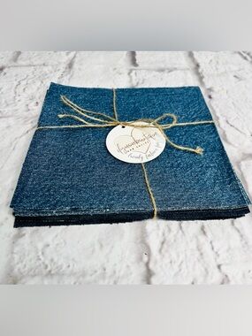 Upcycled Denim Fabric Squares (Set of 10) – 8" Eco-Friendly Craft Bundle